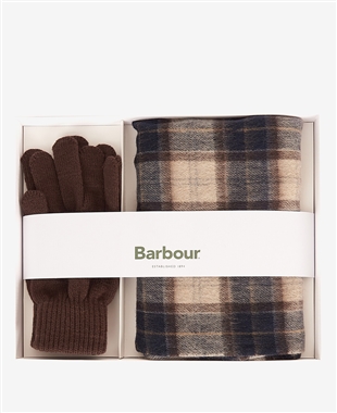 Barbour MGS0018 Tartan Scarf & Glove Set